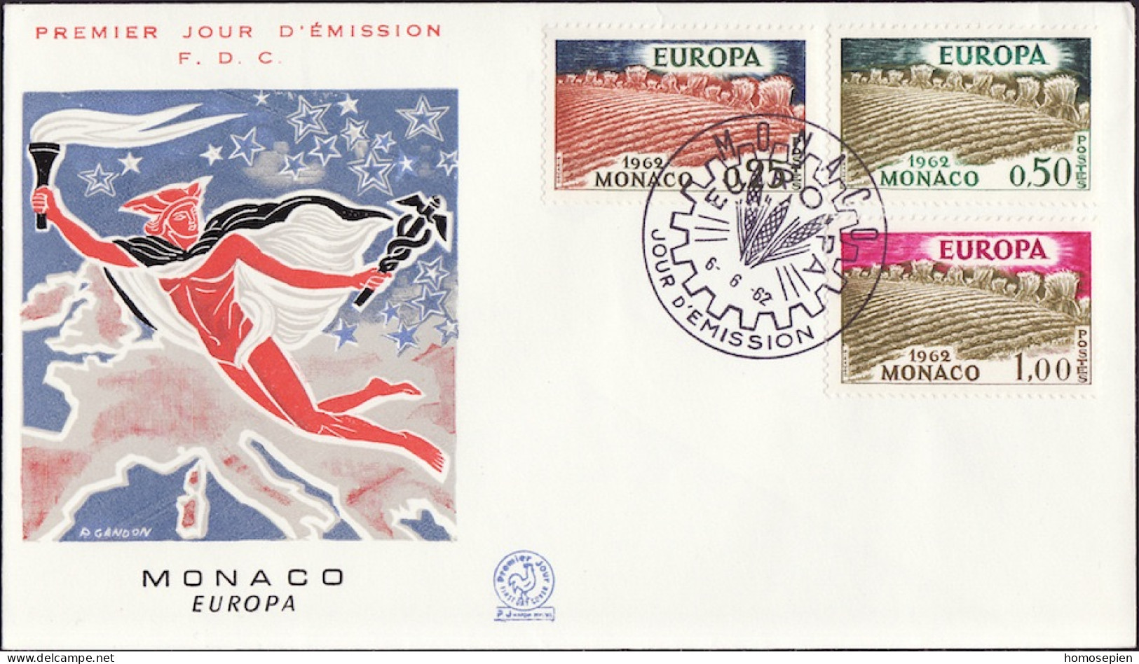 Europa CEPT 1962 Monaco FDC6 Y&T N°571 à 573 - Michel N°695 à 697 - 1962