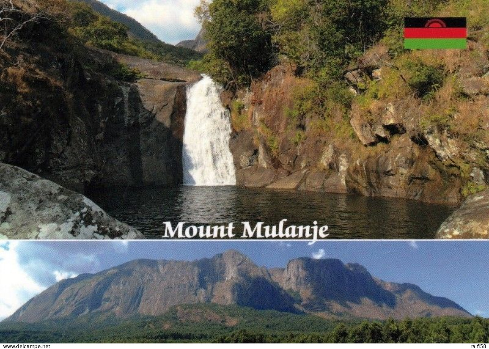 1 AK Malawi * Ansicht Vom Bergmassiv Mulanje Und Ein Wasserfall Am Mount Mulanje * - Malawi