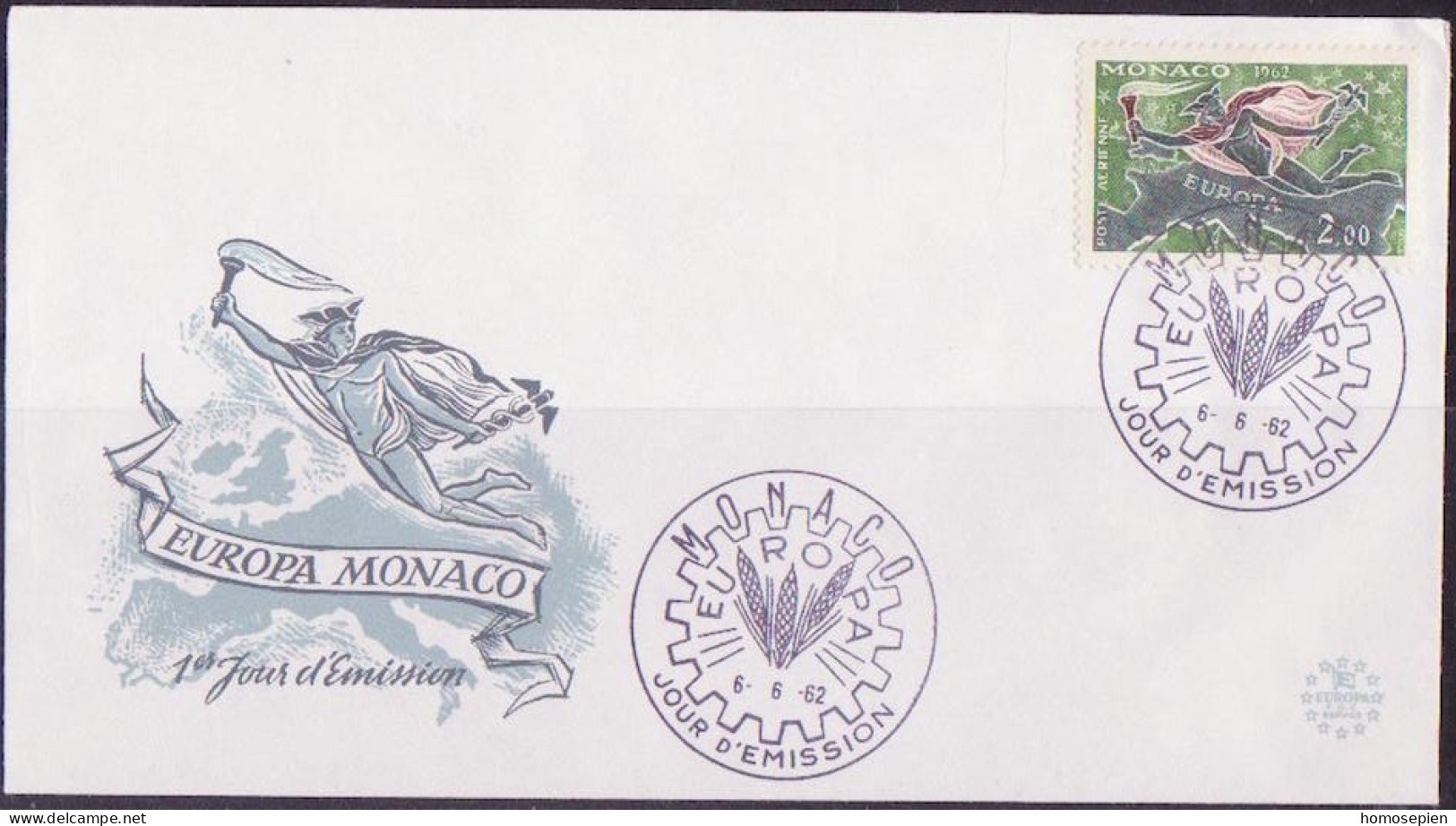 Europa CEPT 1962 Monaco FDC2 Y&T N°PA79 - Michel N°F698 - 2f EUROPA - 1962