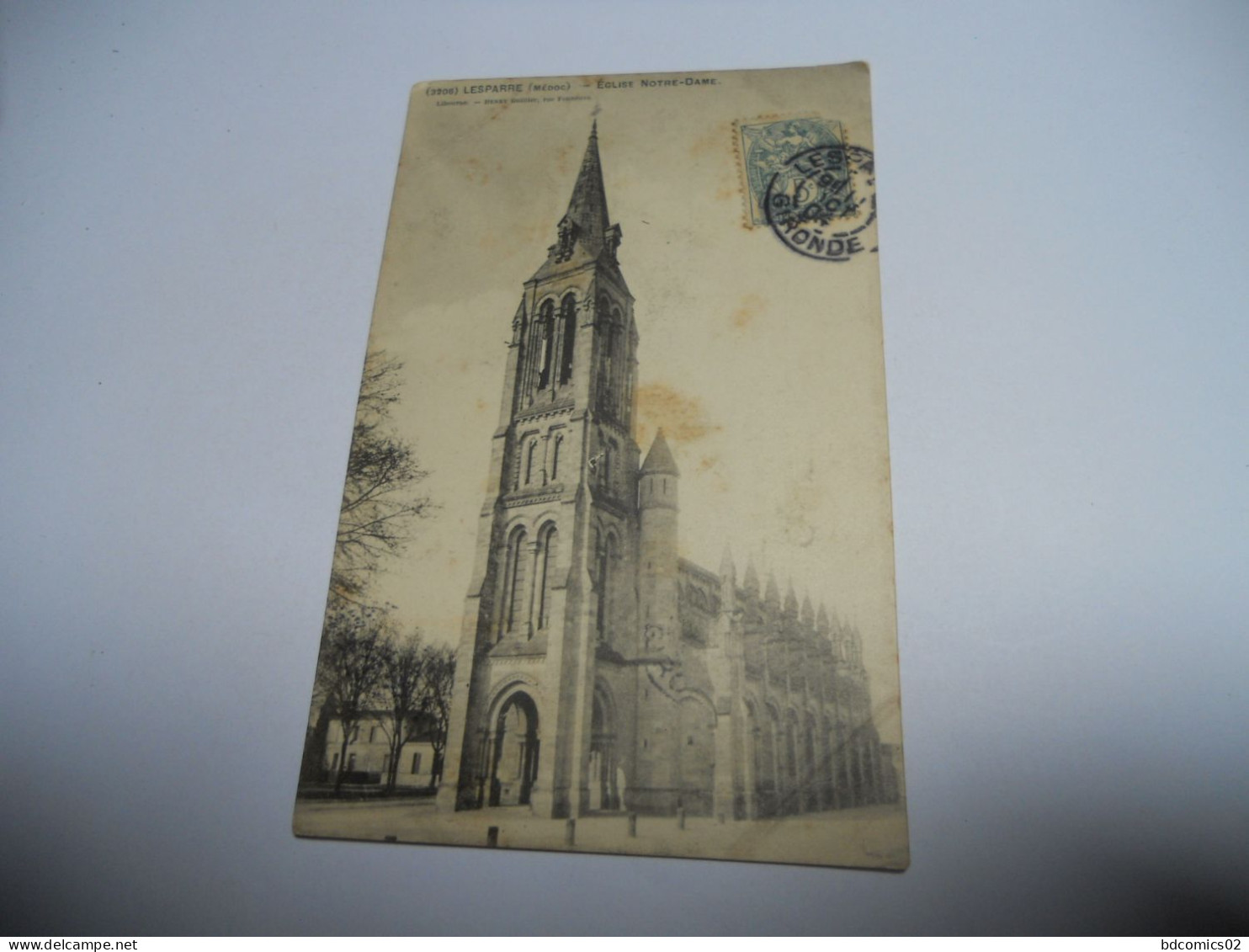 DEP 33 GIRONDE CARTE ANCIENNE EN NOIR ET BLANC DE 1904 LESPARRE EGLISE NOTRE DAME HENRY GUILLIER N°3206 - Lesparre Medoc