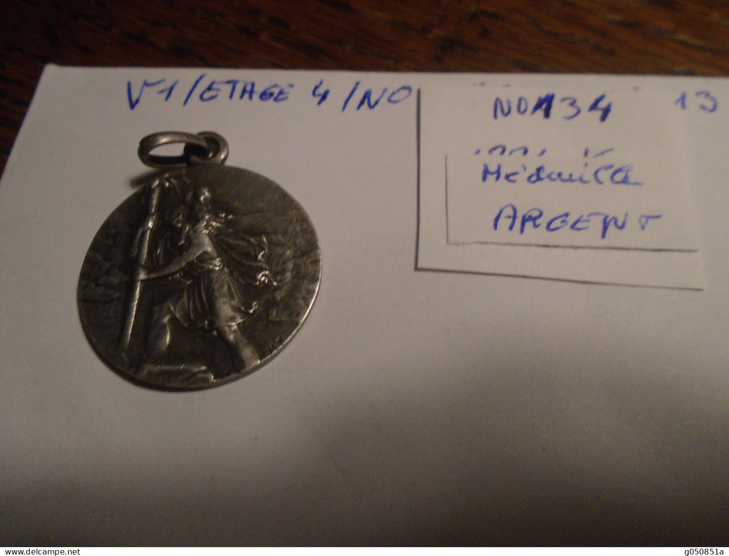 V1/Etage/4 - N° 134 //  MEDAILLE EN ARGENT (St Chritophe )  +++  3photos - 2 Francs