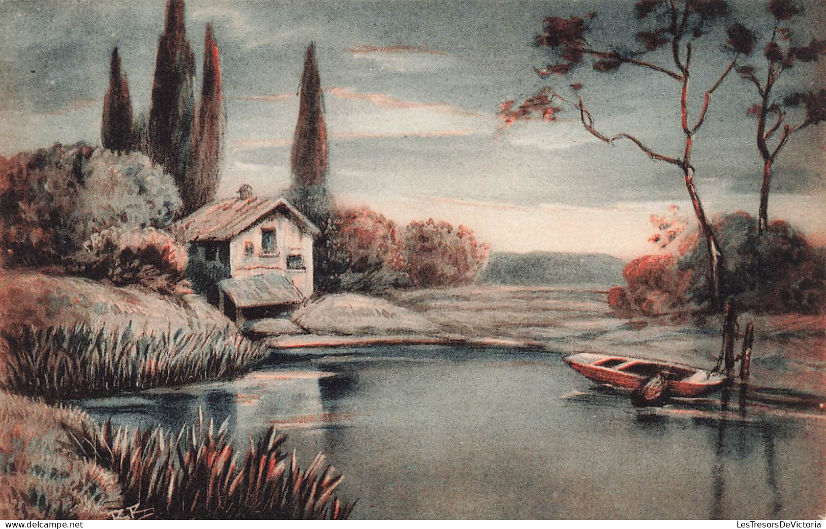 ARTS - Peintures Et Tableaux - Une Petite Maison Au Bord De La Rivière - Carte Postale Ancienne - Malerei & Gemälde