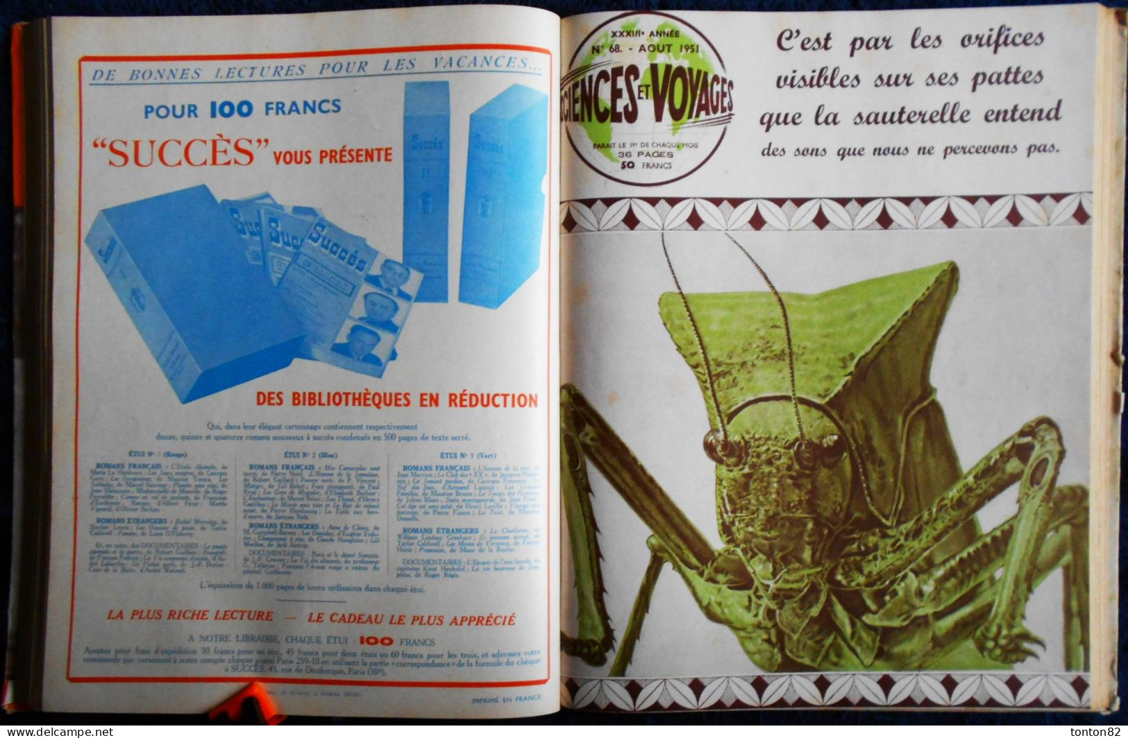 Sciences et Voyages - Reliure Année 1951 - 12 Numéros .