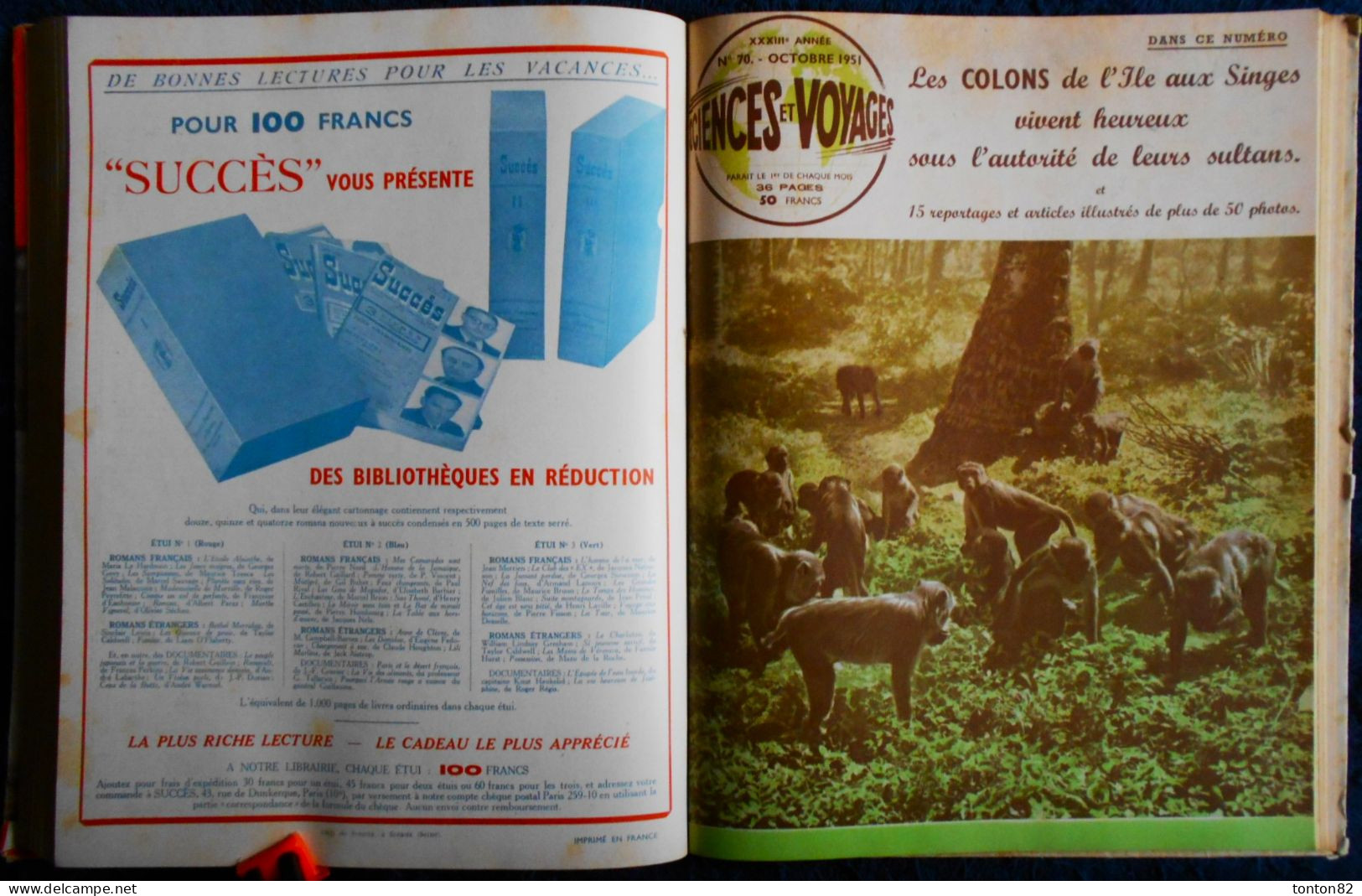 Sciences et Voyages - Reliure Année 1951 - 12 Numéros .