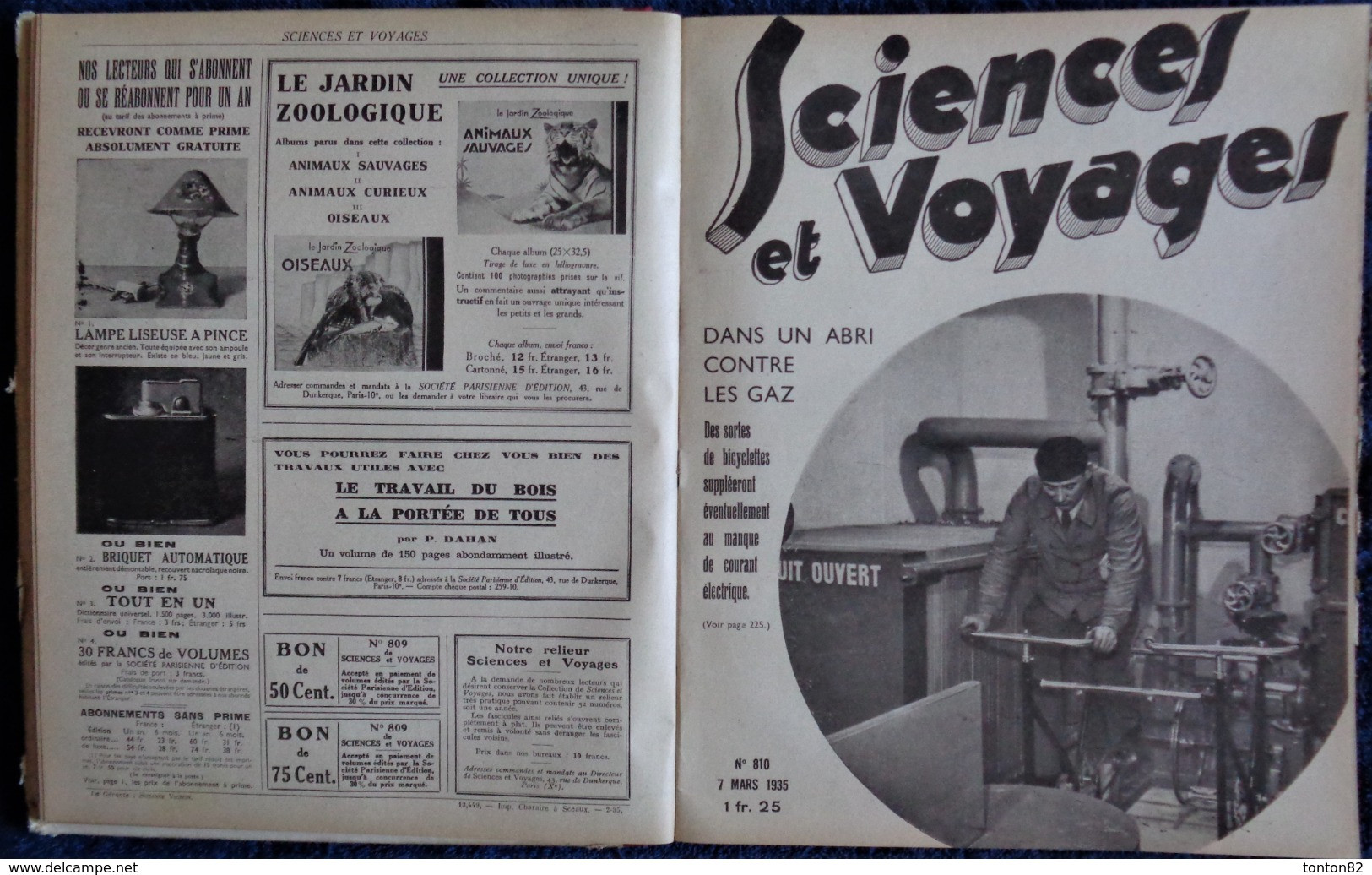 Sciences et Voyages - Reliure Année 1935 - 22 Numéros .