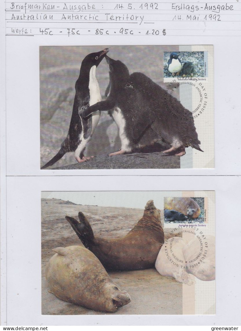 AAT 1992 Wildlife 5v 5 Maxicards (AS179) - Cartes-maximum