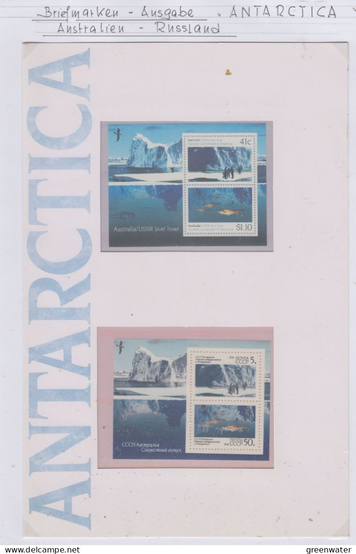 Australia / Russia 1990 Antarctic Research / Joint Issue 2 M/s ** Mnh (AS180) - Blocks & Sheetlets