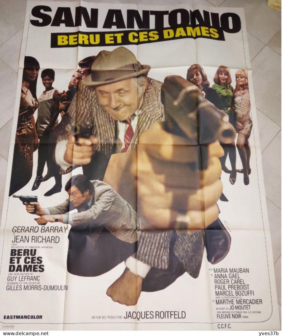 SAN ANTONIO Beru Et Ses Dames Jean Richard, G. Barray..1968 - Affiche 120x160 - TTB - Posters