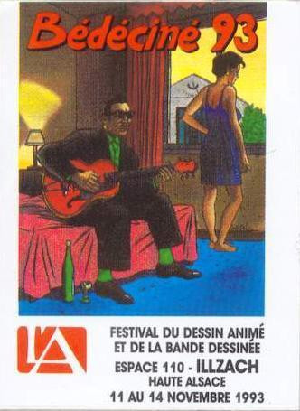 BEDECINE 1993 ILLZACH Autocollant Adhésif D'après L'affiche De LOUSTAL - Adesivi