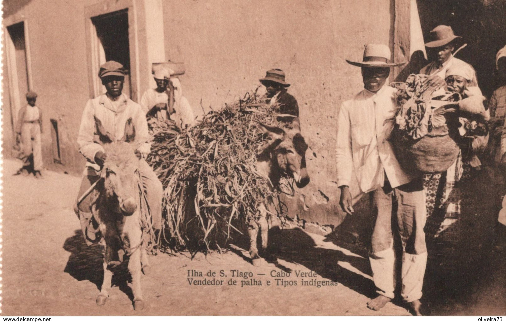 CABO VERDE - SÃO TIAGO - Vendedor De Palha E Tipos Indigenas - Cap Verde