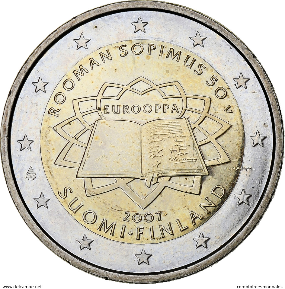 Finlande, 2 Euro, Traité De Rome 50 Ans, 2007, SUP+, Bimétallique - Finland