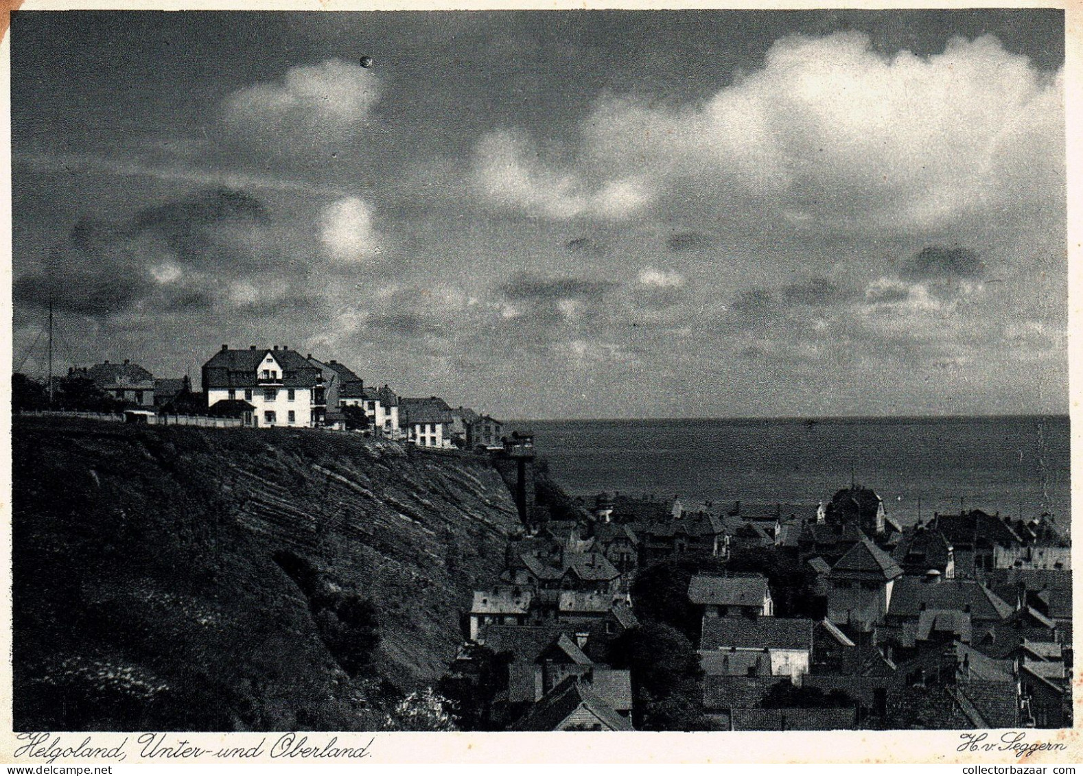 GERMANY HELGOLAND Under Hill City And Over Hill City View Vintage Postcard - Helgoland