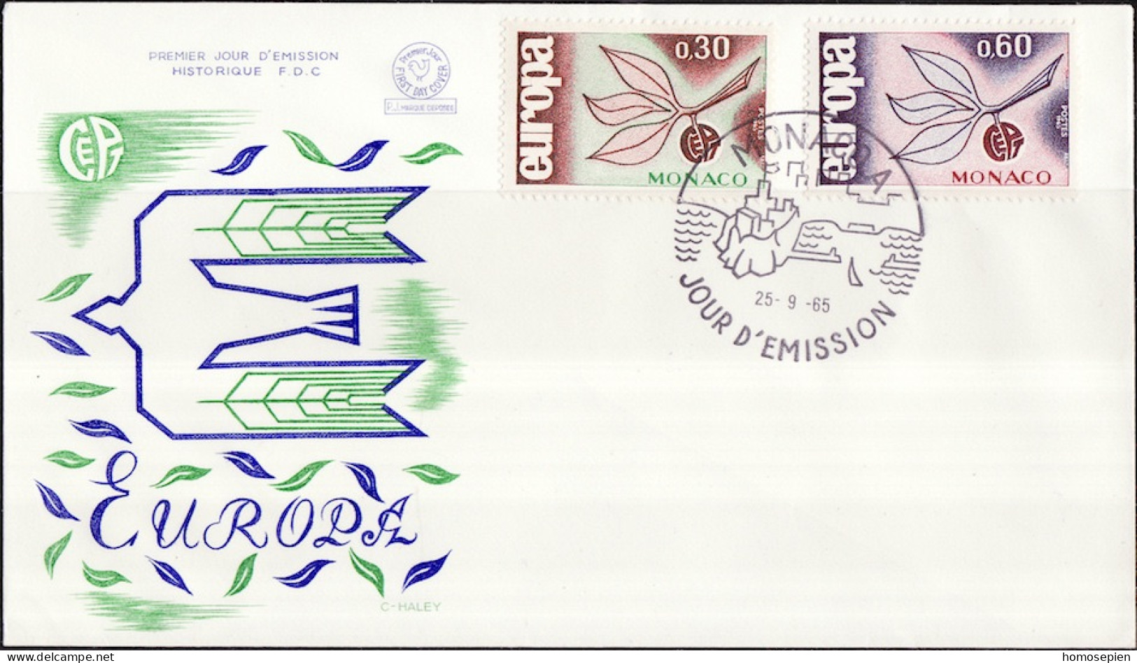 Europa CEPT 1965 Monaco FDC3 1965 Y&T N°675 à 676 - Michel N°810 à 811 - 1965