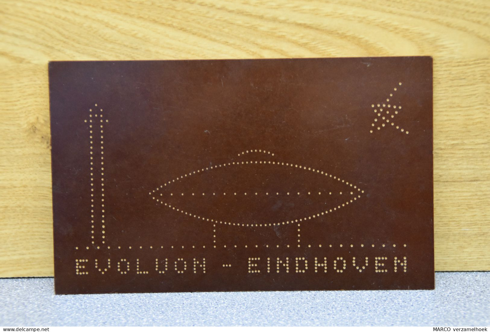 Reclameplaat Gemaakt Op Printplaat In Het Evoluon Philips Eindhoven (NL) 1971 - Otros & Sin Clasificación