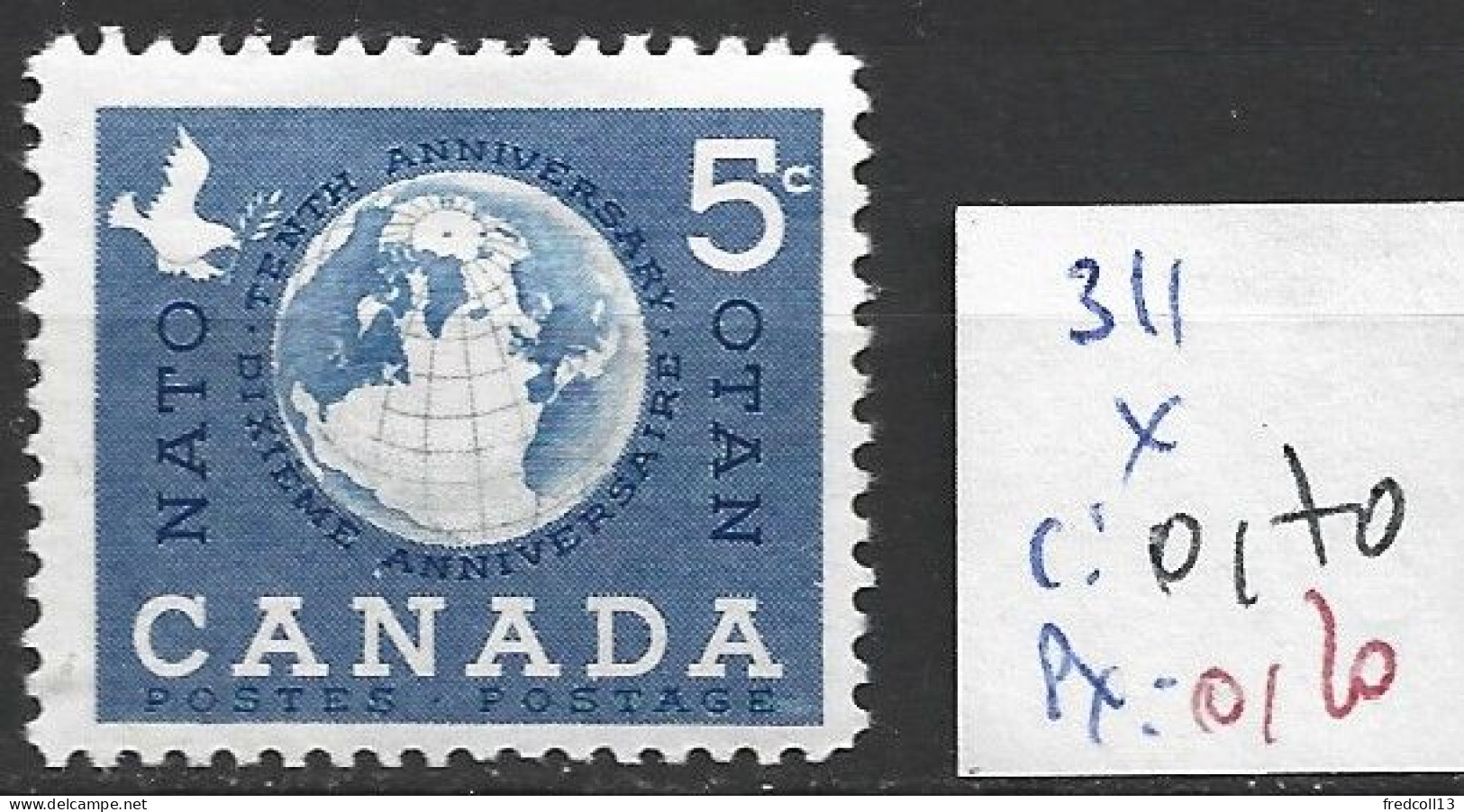 CANADA 311 * Côte 0.70 € - Neufs