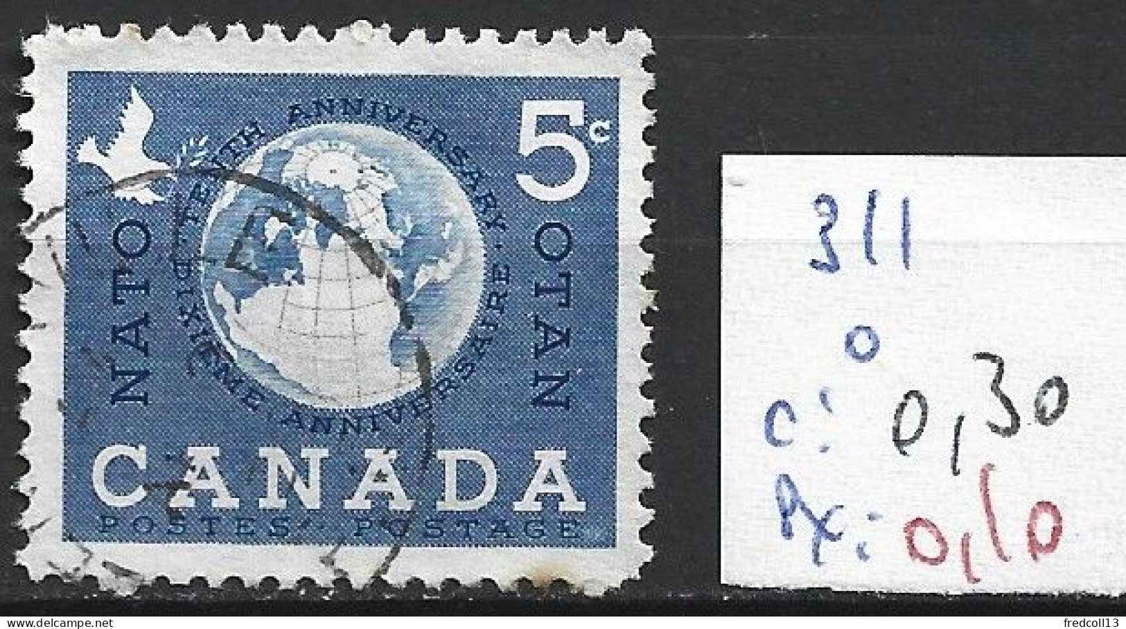 CANADA 311 Oblitéré Côte 0.30 € - Used Stamps