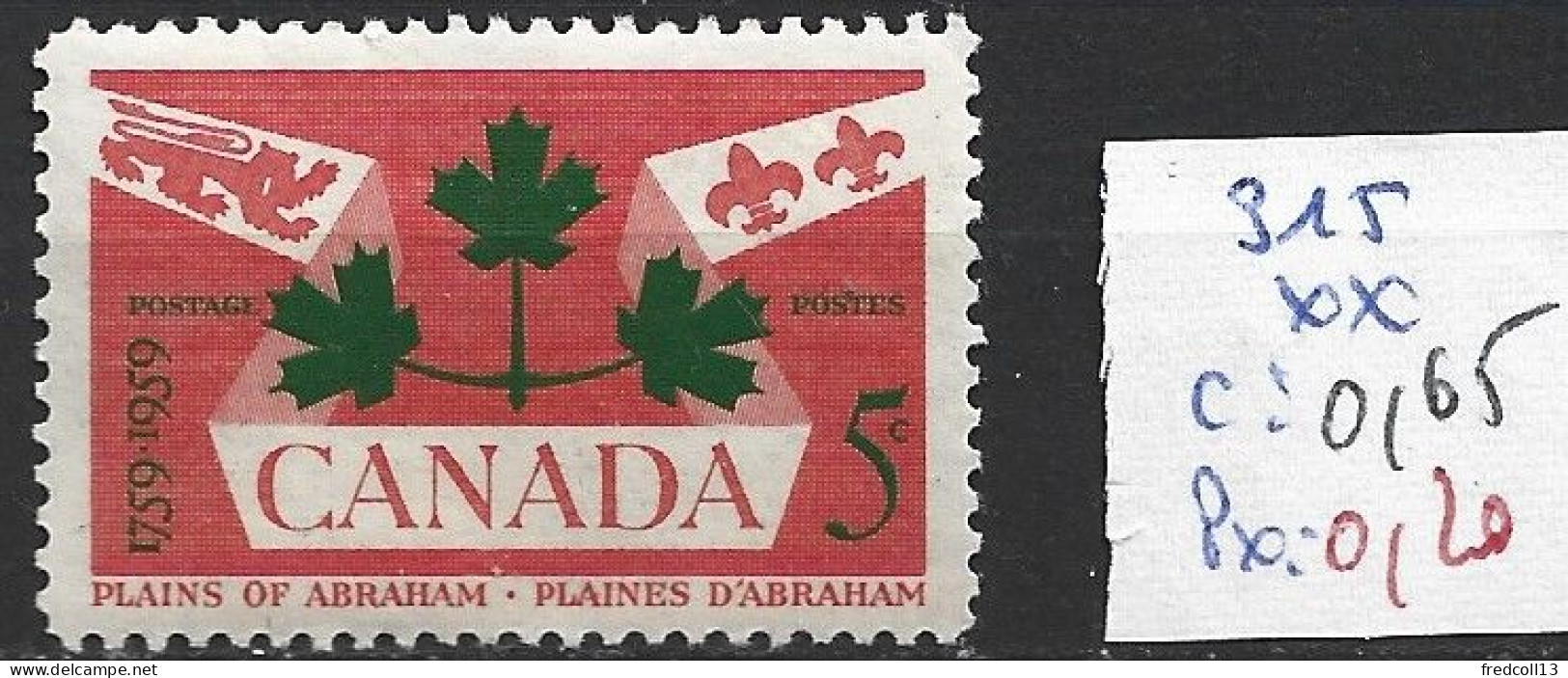 CANADA 315 ** Côte 0.65 € - Unused Stamps