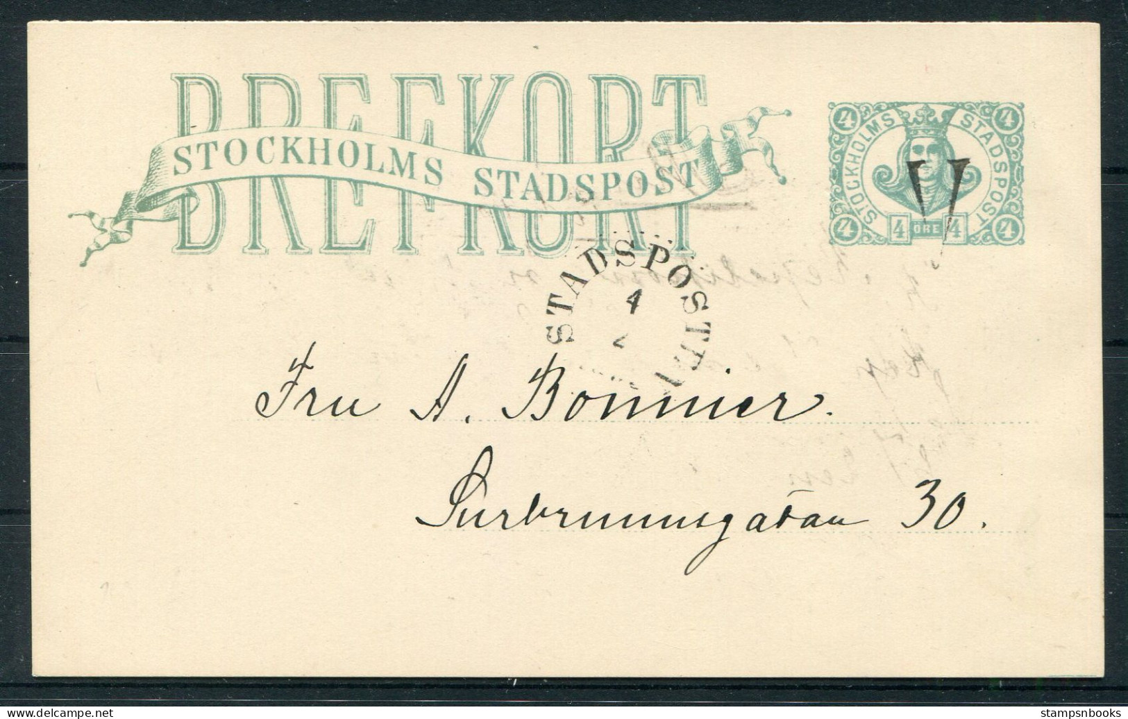 Sweden Stockholm Stadspost Local Post Stationery Postcard - Emissions Locales