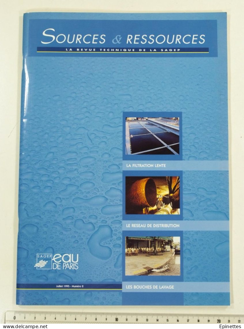 Lot 10 n°s Sources & Ressources, Revue technique de la SAGEP, Eau de Paris, n°1 à 9 + n° spécial Aqueducs, 1994-2001