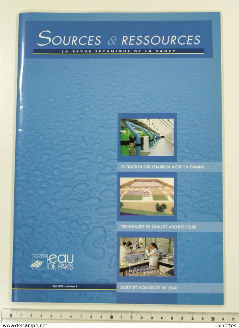 Lot 10 n°s Sources & Ressources, Revue technique de la SAGEP, Eau de Paris, n°1 à 9 + n° spécial Aqueducs, 1994-2001