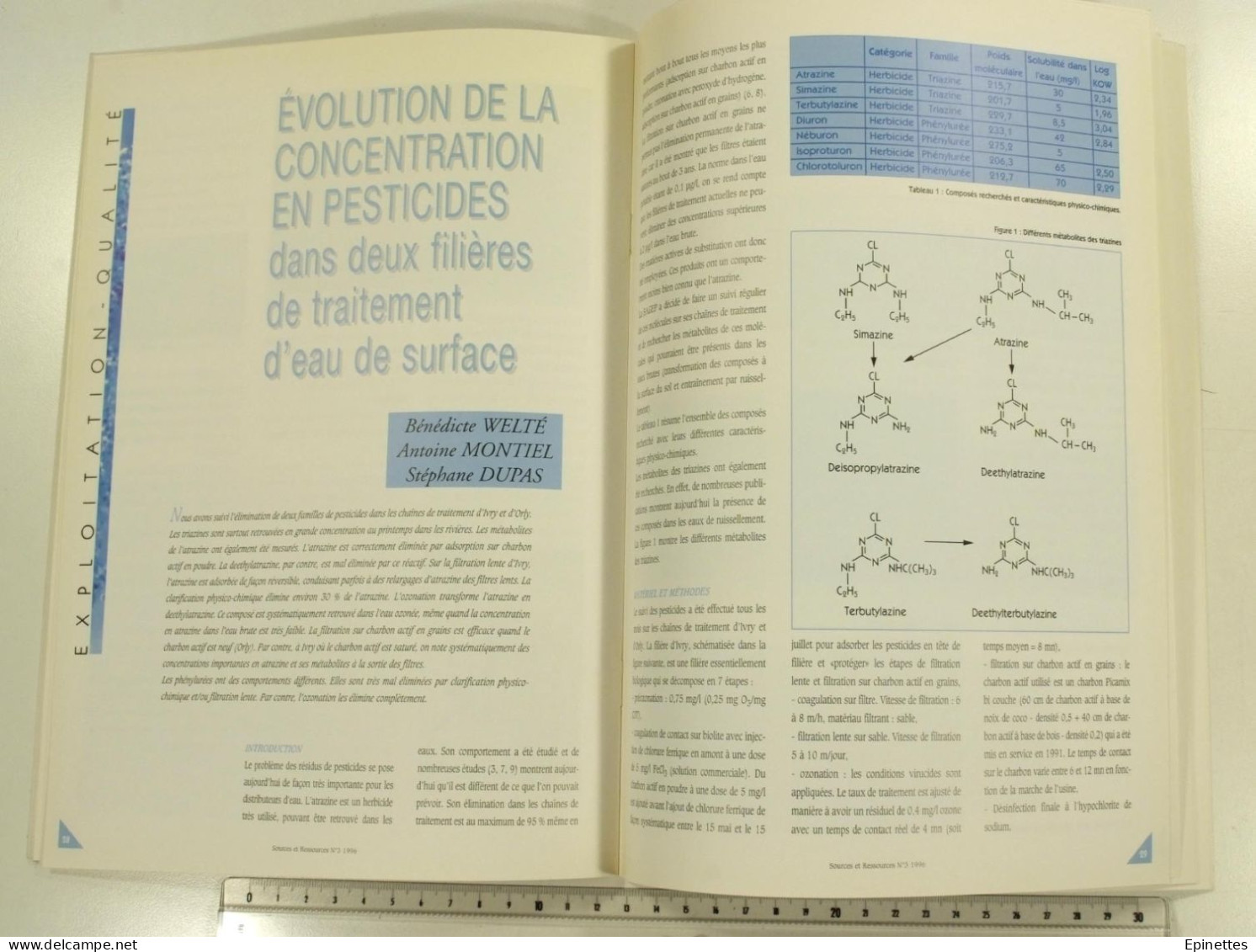 Lot 10 n°s Sources & Ressources, Revue technique de la SAGEP, Eau de Paris, n°1 à 9 + n° spécial Aqueducs, 1994-2001