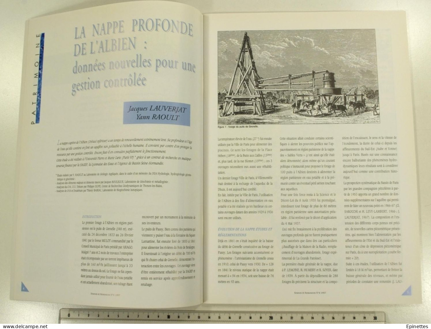 Lot 10 n°s Sources & Ressources, Revue technique de la SAGEP, Eau de Paris, n°1 à 9 + n° spécial Aqueducs, 1994-2001