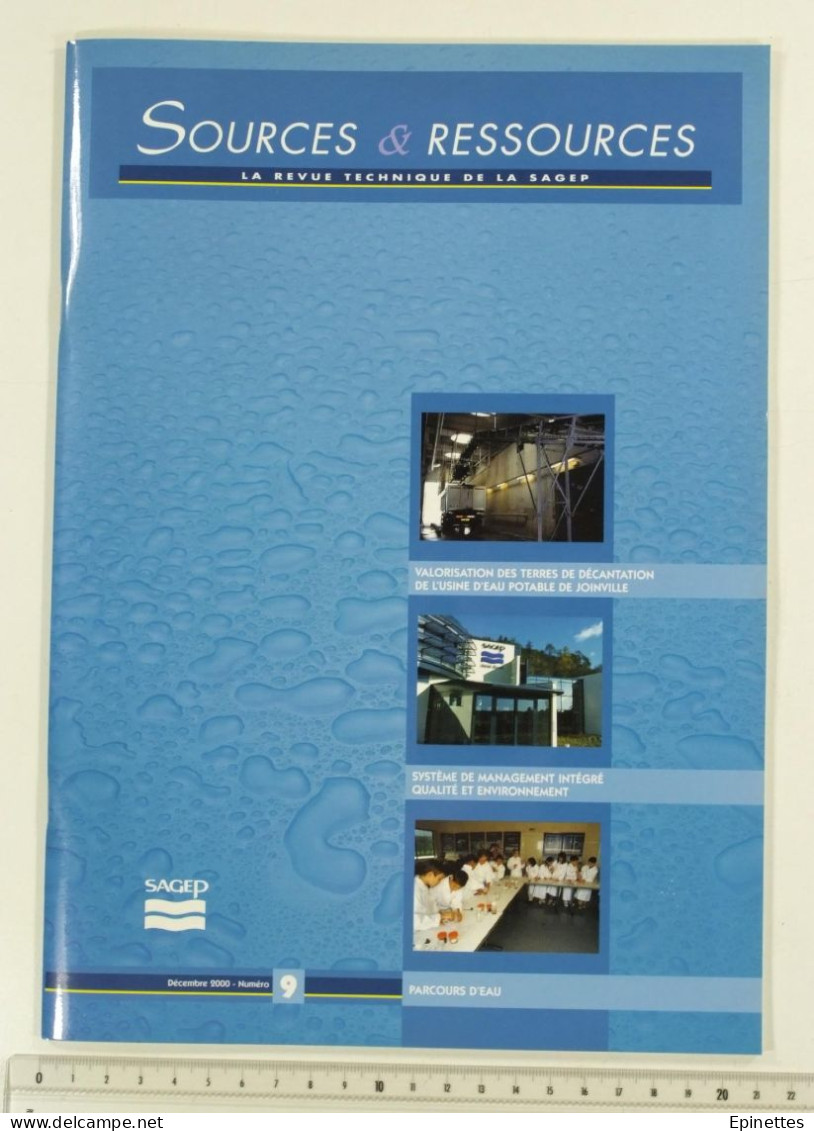 Lot 10 n°s Sources & Ressources, Revue technique de la SAGEP, Eau de Paris, n°1 à 9 + n° spécial Aqueducs, 1994-2001