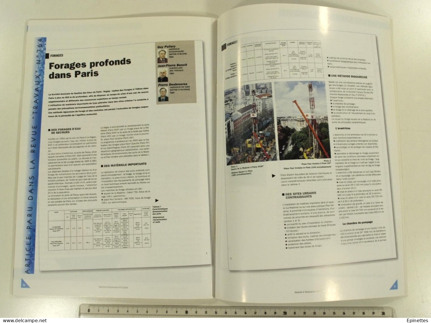 Lot 10 n°s Sources & Ressources, Revue technique de la SAGEP, Eau de Paris, n°1 à 9 + n° spécial Aqueducs, 1994-2001