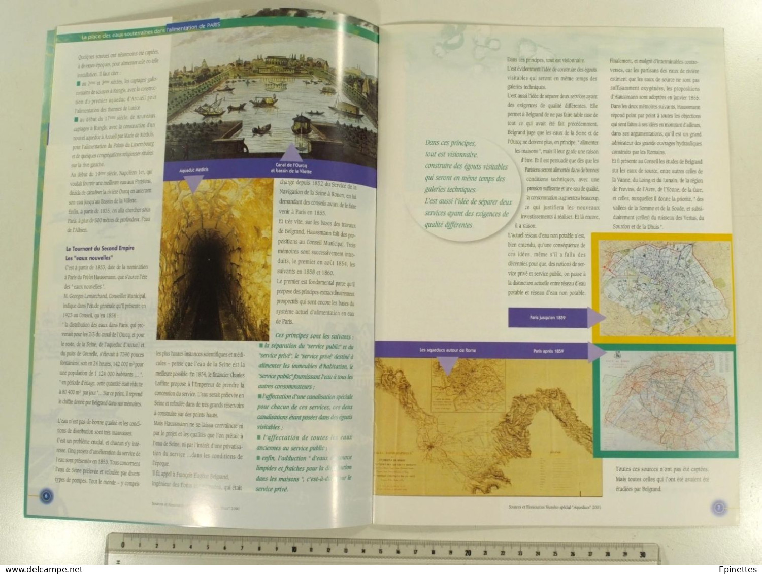 Lot 10 n°s Sources & Ressources, Revue technique de la SAGEP, Eau de Paris, n°1 à 9 + n° spécial Aqueducs, 1994-2001