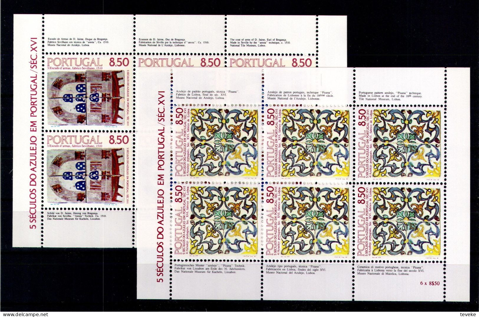 PORTUGAL 1981/1985 - MNH ** - Azulejos - Complete Set Of Blocks And Minisheets - Neufs