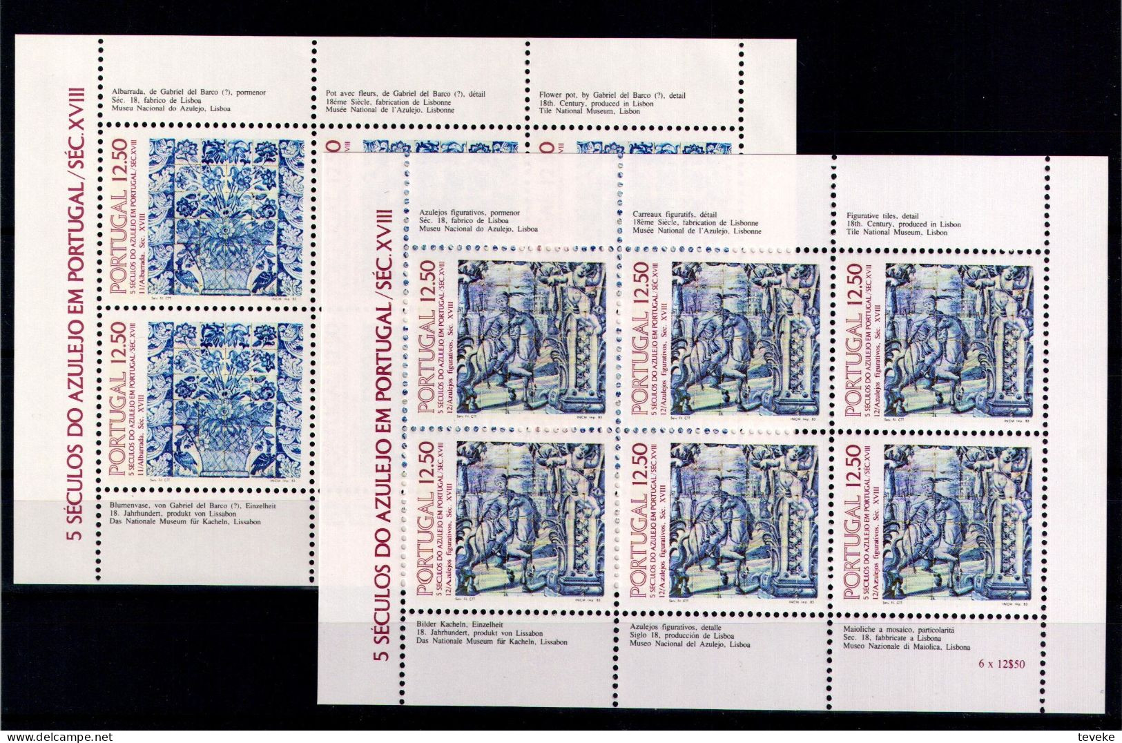 PORTUGAL 1981/1985 - MNH ** - Azulejos - Complete Set of Blocks and Minisheets