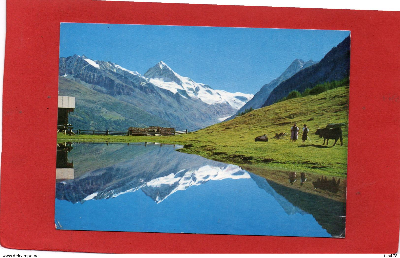 SUISSE---Lac D'Arbey Sur EVOLENE Au Fond La Dent-Blanche--voir 2 Scans - Evolène