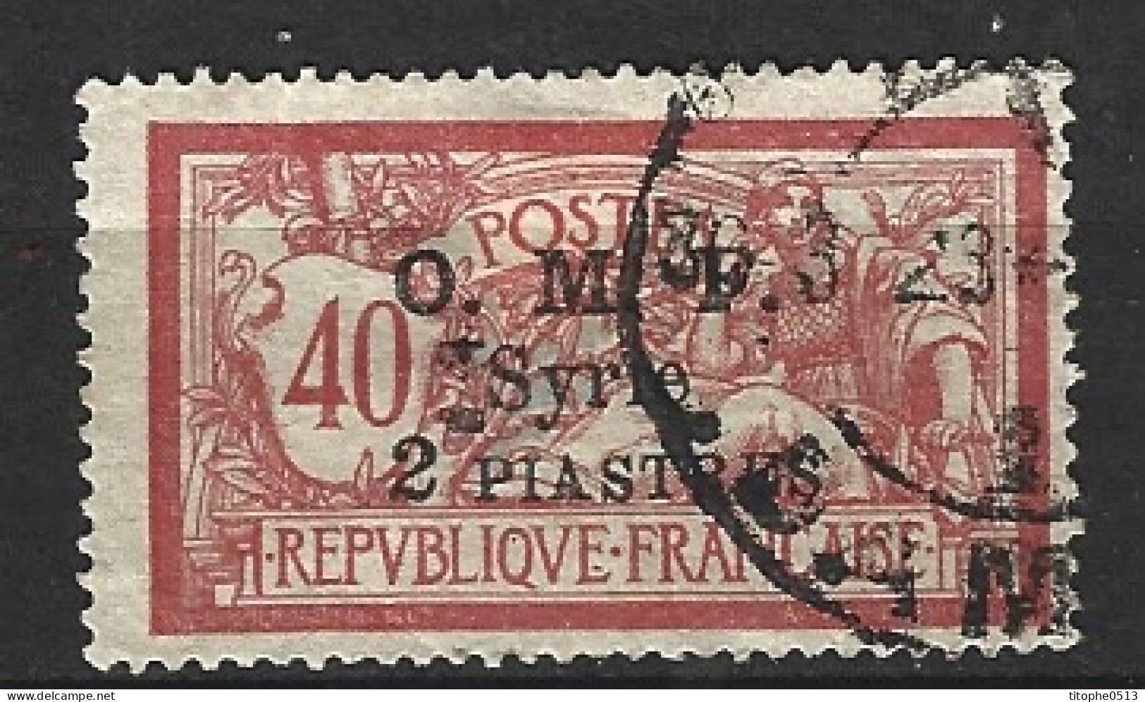 SYRIE. N°63 Oblitéré De 1920-2. Timbre De France Avec Surcharge. - Oblitérés