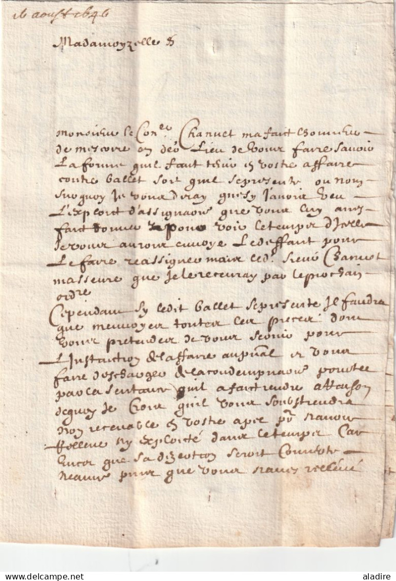 1646 - Lettre Pliée Avec Correspondance De 3 Pages De GRENOBLE Vers MASRON ? Début Du Règne De LOUIS XIV - ....-1700: Precursori