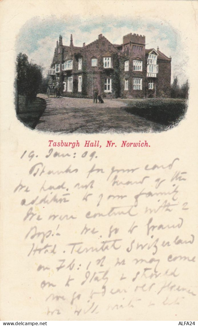 CARTOLINA 1909 REGNO UNITO TASBURGH HALL NORWICH (LX374 - Storia Postale