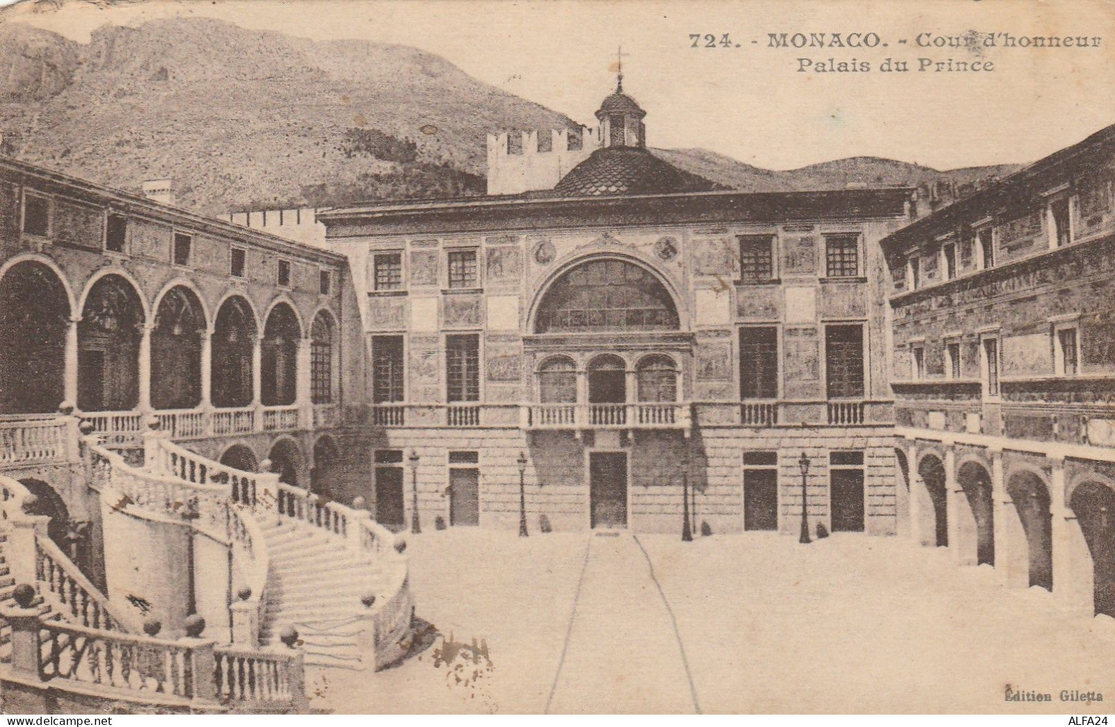 CARTOLINA 1924 MONTECARLO PALAZZO DEL PRINCIPE MONACO (LX371 - Storia Postale