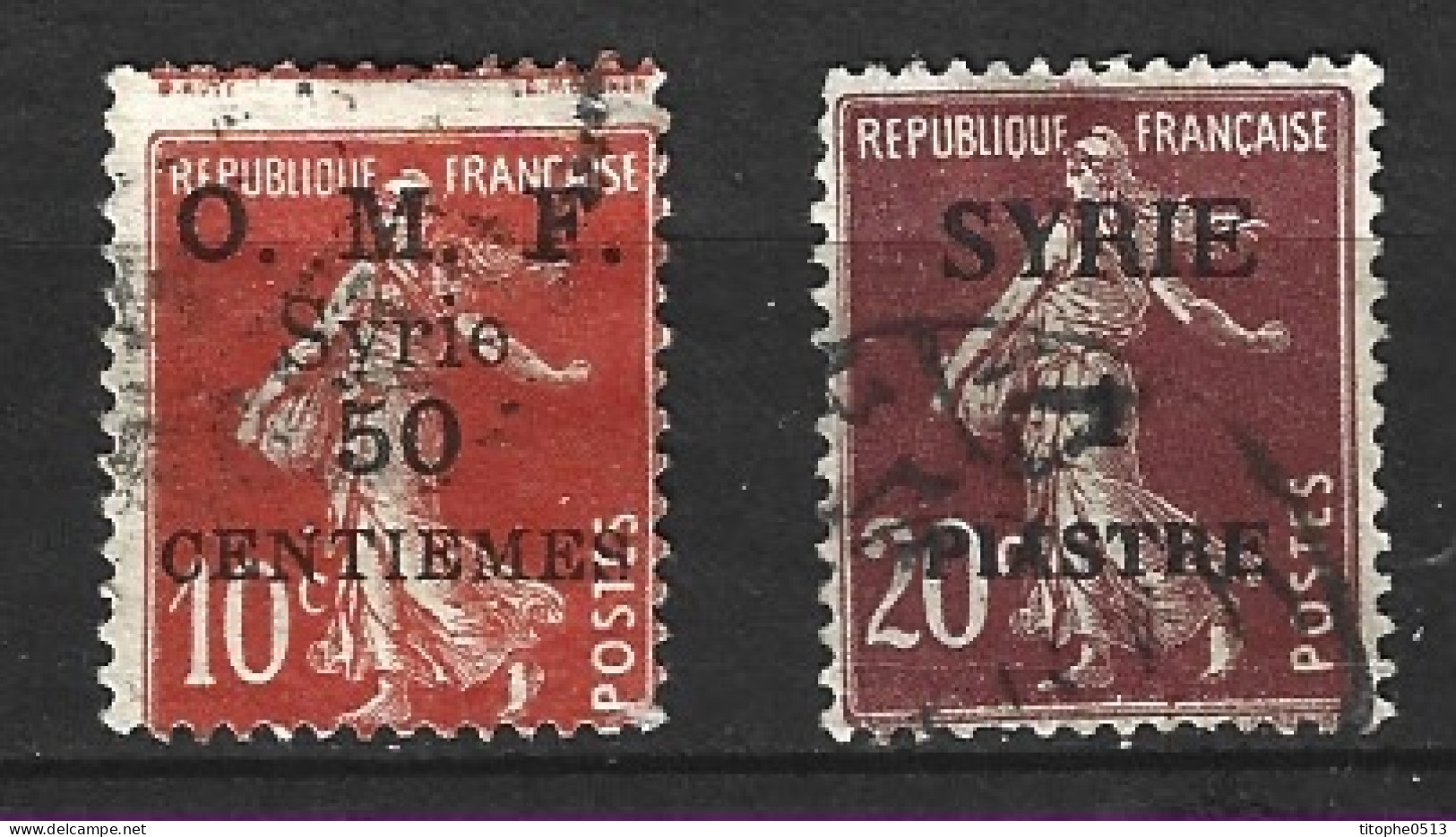 SYRIE. N°58 & 60 Oblitérés De 1920-2. Timbres De France Avec Surcharge. - Oblitérés