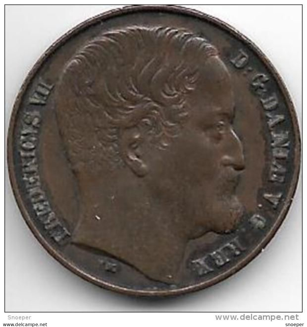 *Denmark 1 Skilling 1852 Km 754  Vf+    Catalog Val 30,00$ - Danemark