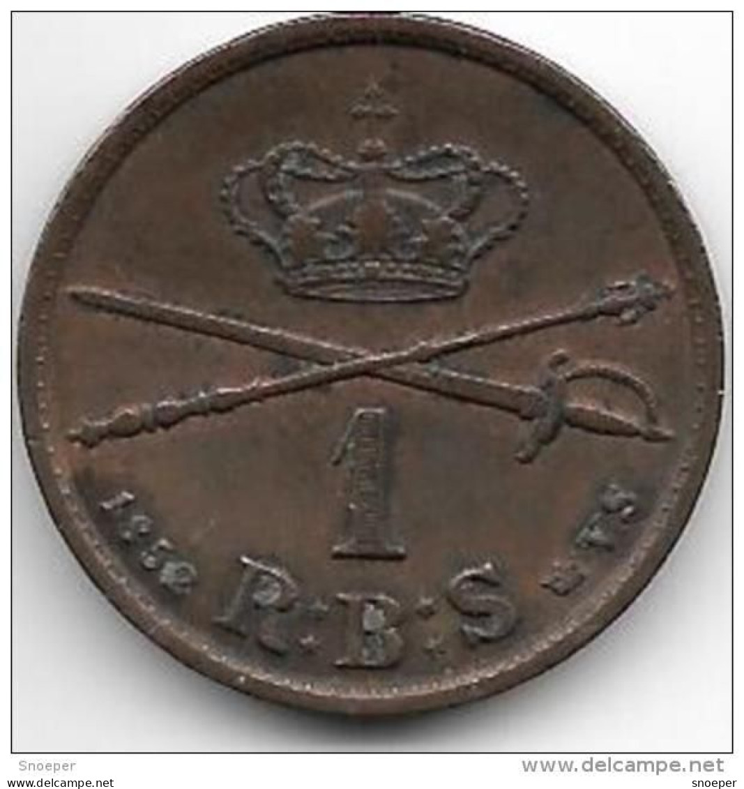 *Denmark 1 Skilling 1852 Km 754  Vf+    Catalog Val 30,00$ - Danemark