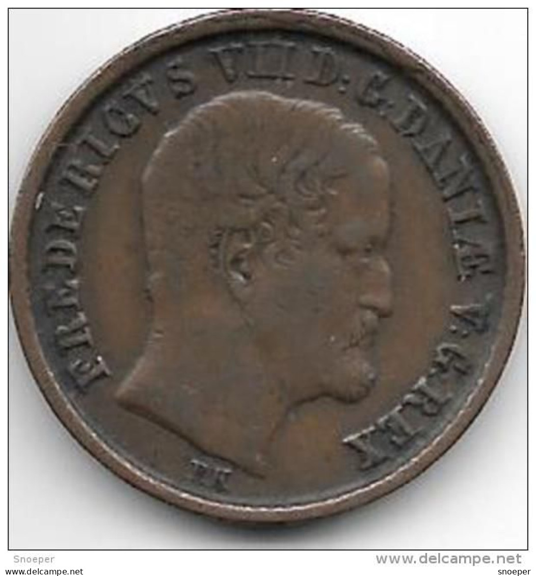 *Denmark 1 Skilling 1853 Km 756  Vf  Catalog Val 17,00$ - Danemark