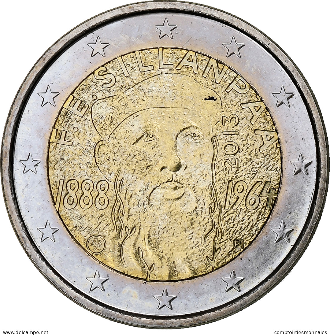 Finlande, 2 Euro, Frans Eemil Sillanpää, 2013, Vantaa, SPL, Bimétallique - Finlandía