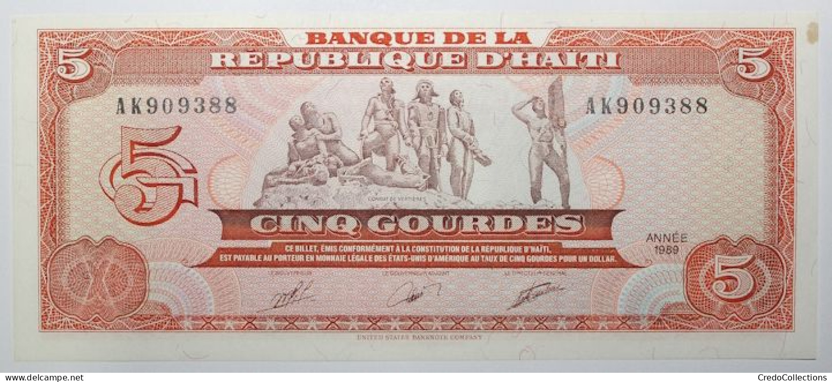 Haïti - 5 Gourdes - 1989 - PICK 255a.2 - SPL - Haïti