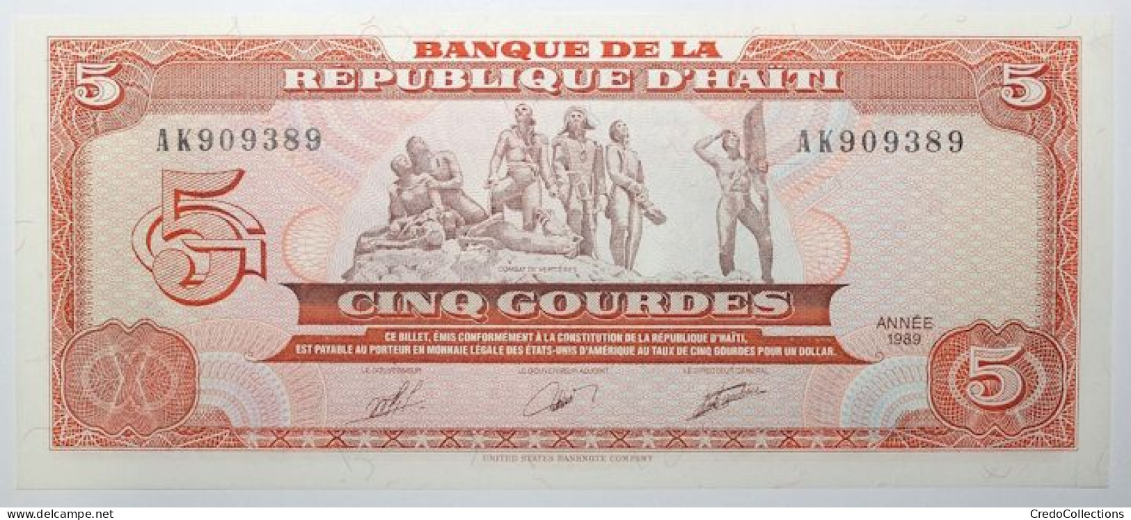 Haïti - 5 Gourdes - 1989 - PICK 255a.2 - SPL - Haiti