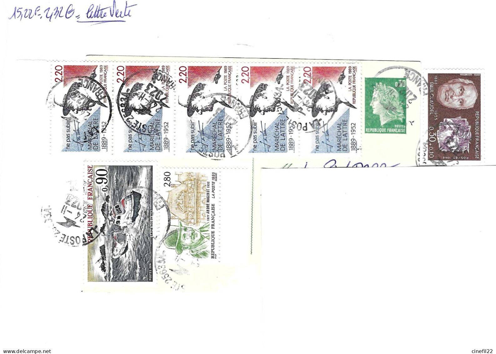 France, Curiosité, Entier Postal N° 1611-CP1 Utilisé En Complément D'affranchissement En 2023 + Divers Timbres En Francs - Covers & Documents