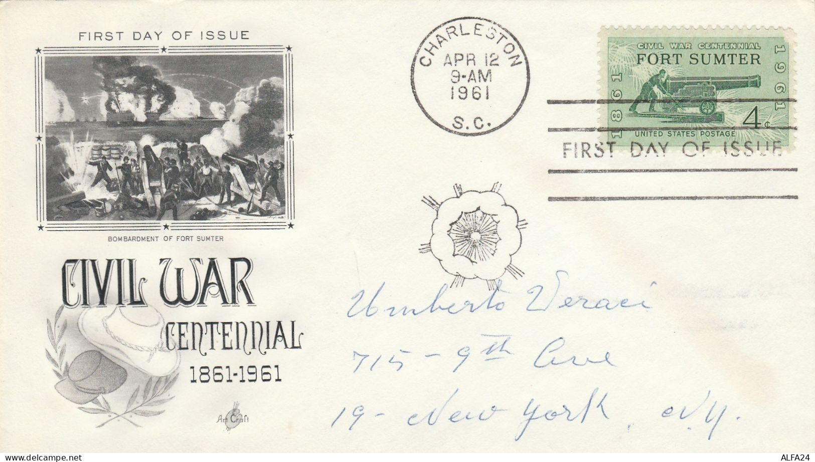 FDC 1961 USA FORT SUMTER CIVIL WAR (LY312 - 1961-1970