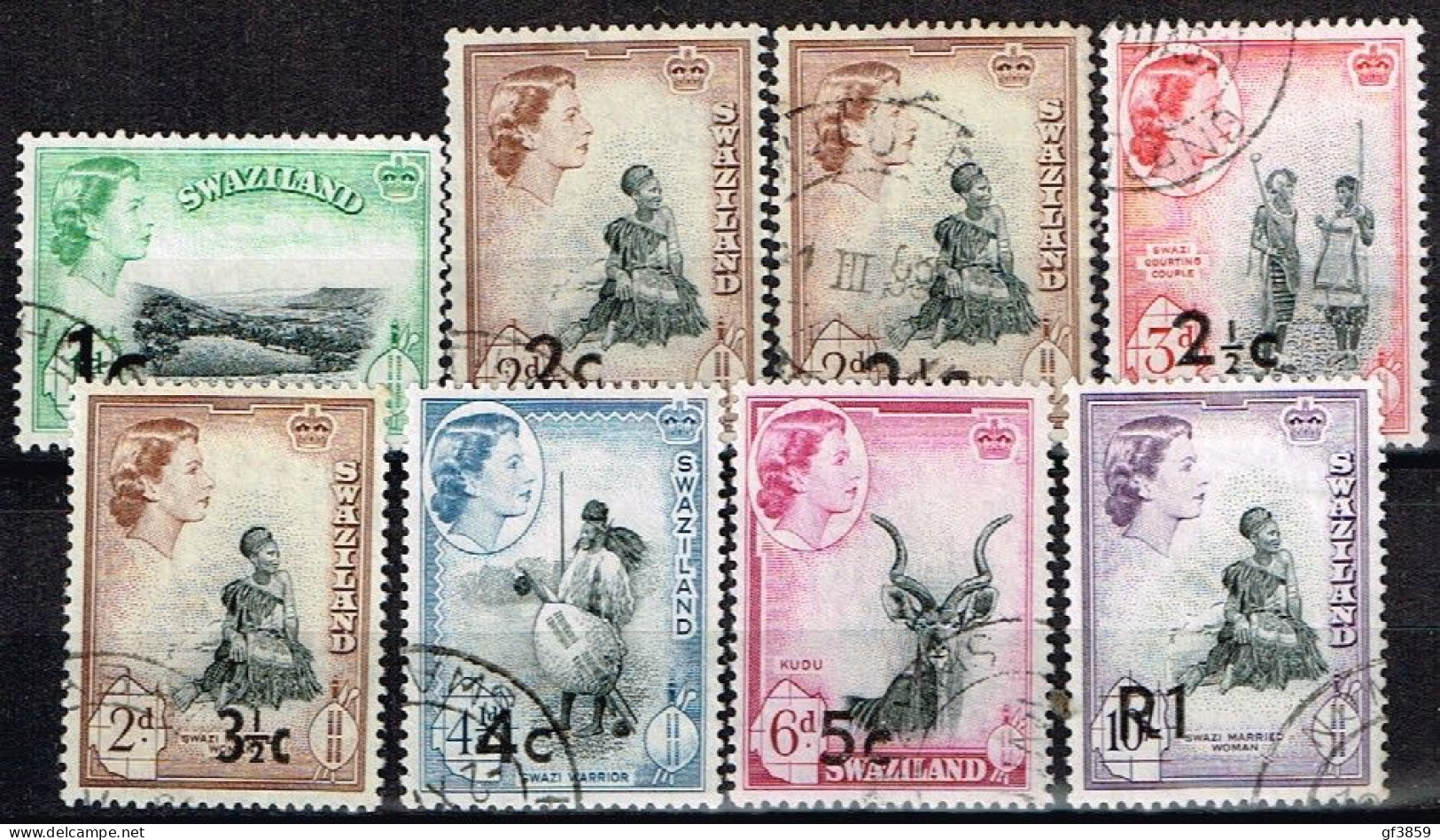 SWAZILAND / Oblitérés /Used / 1961 - Timbres De 1956 Surchargés - Swaziland (...-1967)