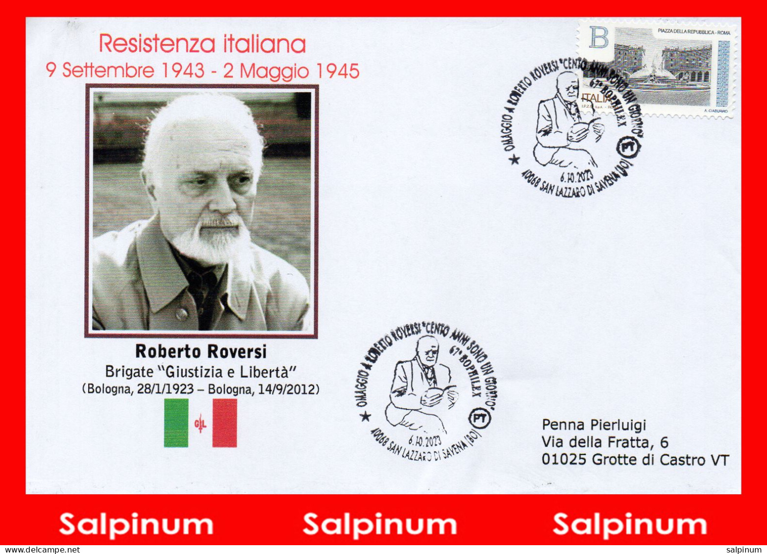 ANNULLO RESISTENZA PARTIGIANO ROVERSI ROBERTO - 2021-...: Storia Postale