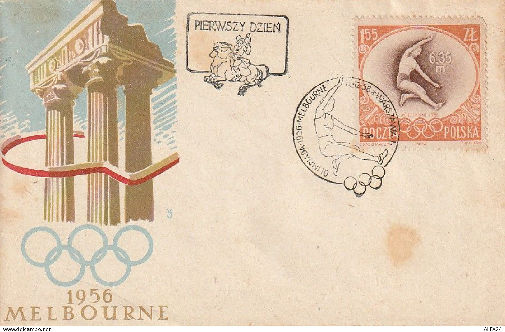 FDC GIOCHI OLIMPICI 1956 POLONIA (OG296 - Verano 1956: Melbourne