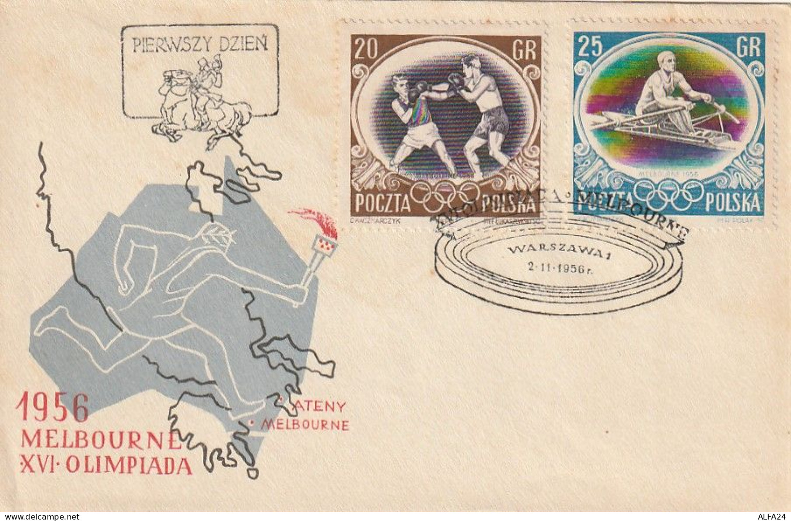 FDC GIOCHI OLIMPICI 1956 POLONIA (OG295 - Verano 1956: Melbourne