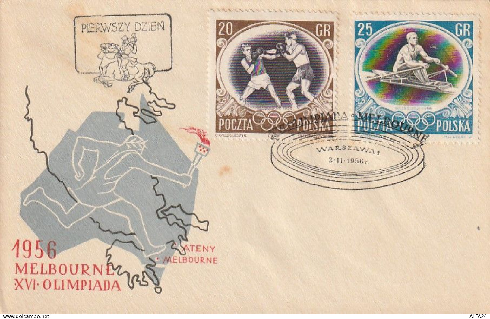 FDC GIOCHI OLIMPICI 1956 POLONIA (OG292 - Summer 1956: Melbourne